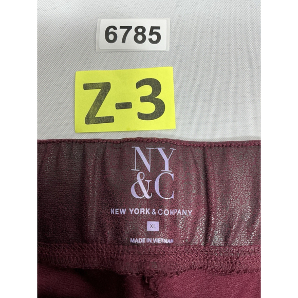 Womans Excellent Condition NY & C Pullon Casual Jogger Athletic Pants XL Maroon - Picture 3 of 9